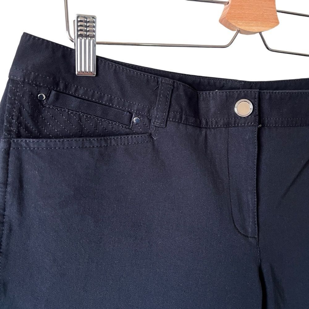 White House Black Market Black Dress Slack Bermuda Shorts Capris Women's Size 12 - Picture 3 of 4